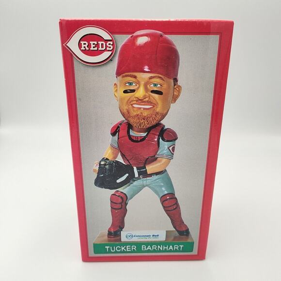 TUCKER BARNHART BOBBLEHEAD 2017 CINCINNATI BELL SGA REDS/STILL IN BOX - Picture 1 of 4